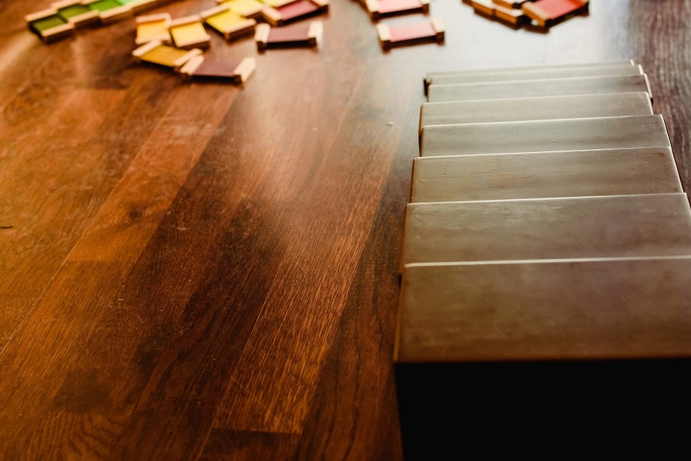 Brown blocks is a school, montessori style learning material.